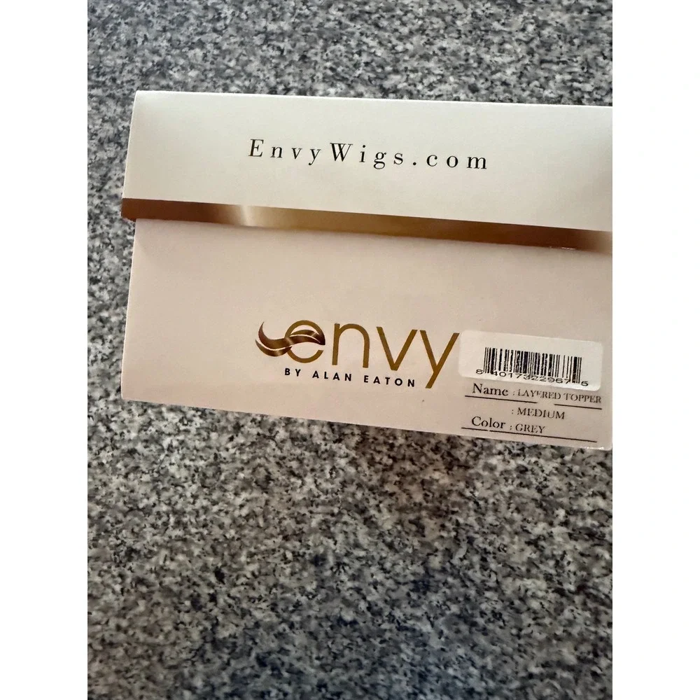 Envy Layered Topper Women Medium Grey Excellent Clip-In Hairpiece Alan Eaton